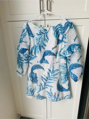 Lilly Pulitzer Laurie romper resort white no place like roam size 8 romper lace